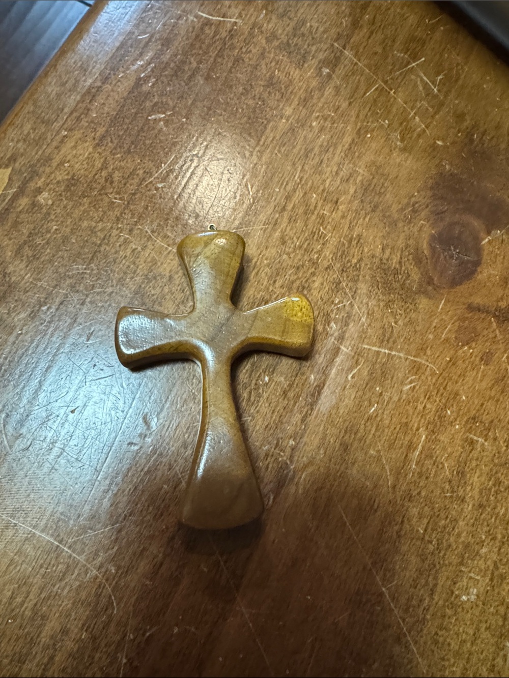 Handcrafted Brown Cross Pendant Necklace